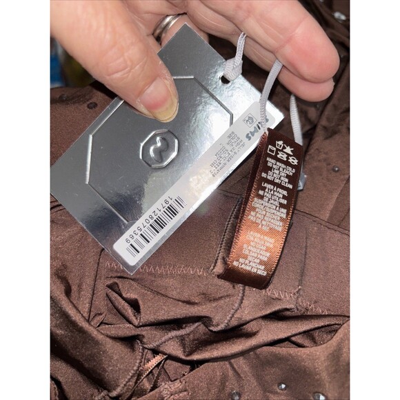 Skims x Swarovski Jelly Sheer Crystal High Waisted Leggings Cocoa L NEW Stretch - Picture 9 of 9